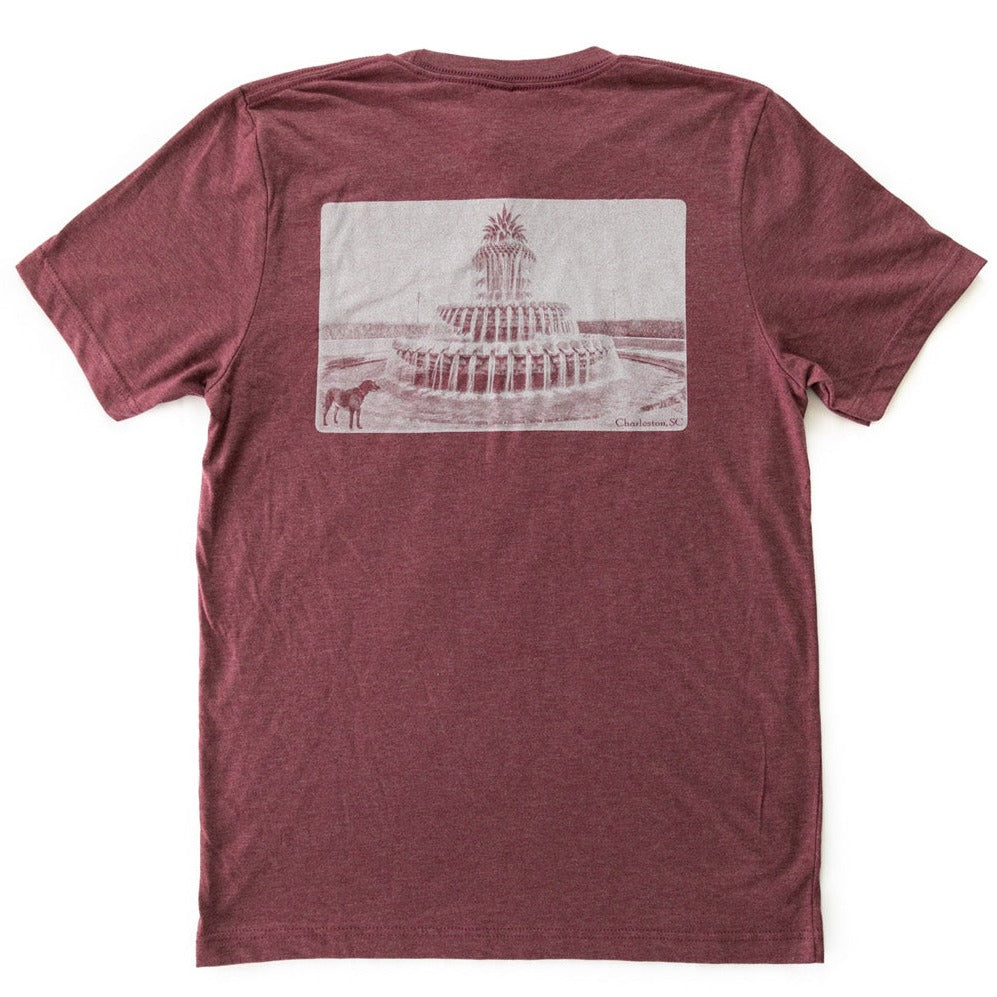 Charleston-Pineapple Fountain Short Sleeve T-shirt