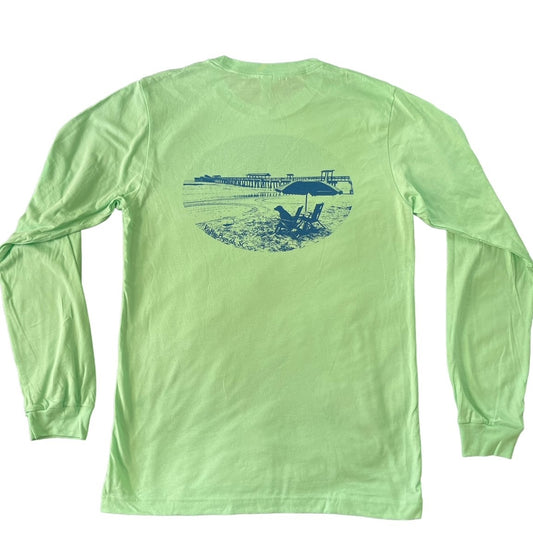 Folly Beach New Pier Long Sleeve Adult T-Shirt