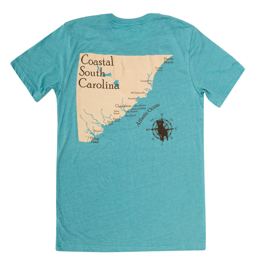 South Carolina Coastline Short Sleeve Adult T-shirt