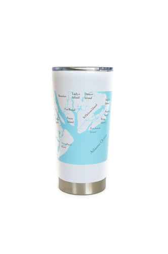 Hilton Head Island White Stainless Steel Tumbler