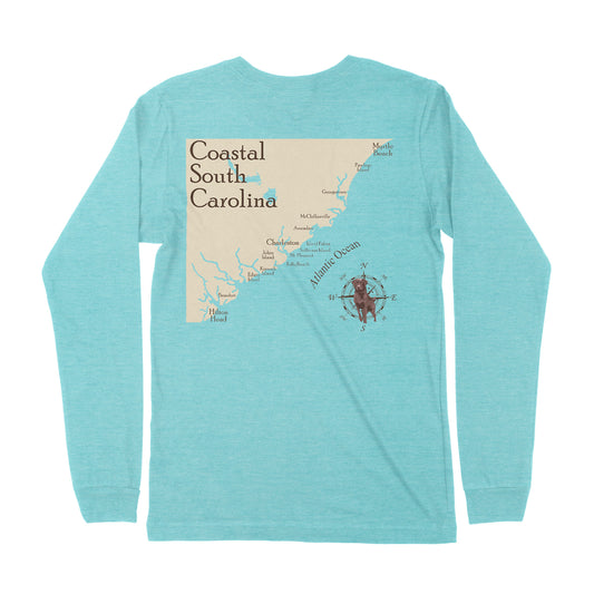 South Carolina Coastline Long Sleeve Adult T-shirt